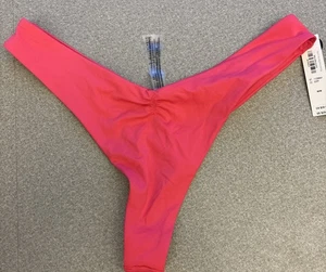 Victoria Secret Essential Cinched Thong Bikini Bottom. Medium. Pink Island. NWT - Picture 1 of 6