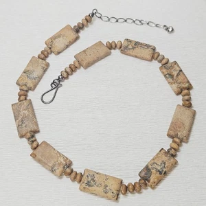 Jay King Picture Jasper Rectangle Beads 925 Necklace DRT 20" Mine Finds - Picture 1 of 4