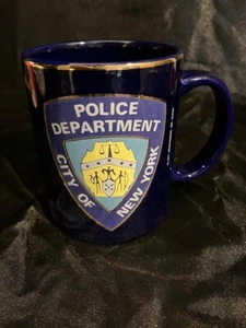 Police Department City of New York Kaffeebecher Sammlerstück goldfarbener Rand - Bild 1 von 5