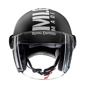 Royal Enfield Helmet OP MLG (V) MATT BLACK/WHITE-M-570MM 1050 Grams Pack of 1 - Picture 1 of 5