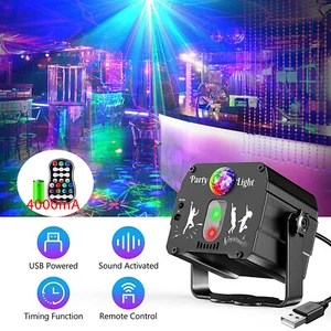 4000mA Akku Laser Projektor Lichteffekt Discokugel LED Partylicht mit Stroboskop - Bild 1 von 11
