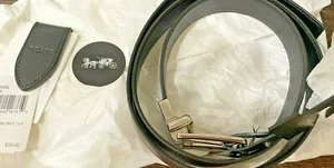 NWT Coach Harness Buckle / Wide Harness Cut-To-Size Reversible Belt + Money clip - Picture 1 of 9