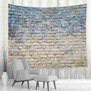 Retro Brick Wall Vintage Tapestry Wall Hanging Large Fabric White Room Decor - Picture 1 of 7