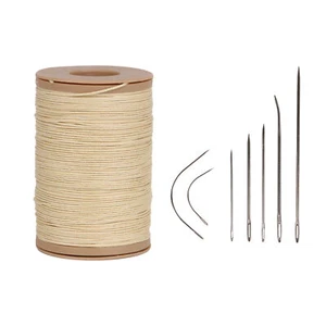 75 Meters DIY Round Waxed Thread 0.55mm Pure Ramie Sewing Cord Strings Beige - Picture 1 of 6