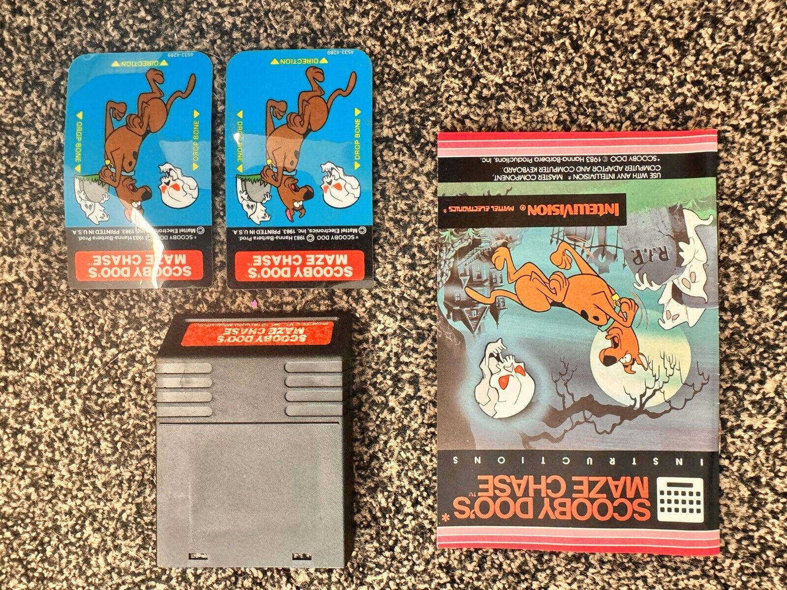 Scooby Doo's Maze Chase (Mattel Intellivision 1983) CIB Including Overlays