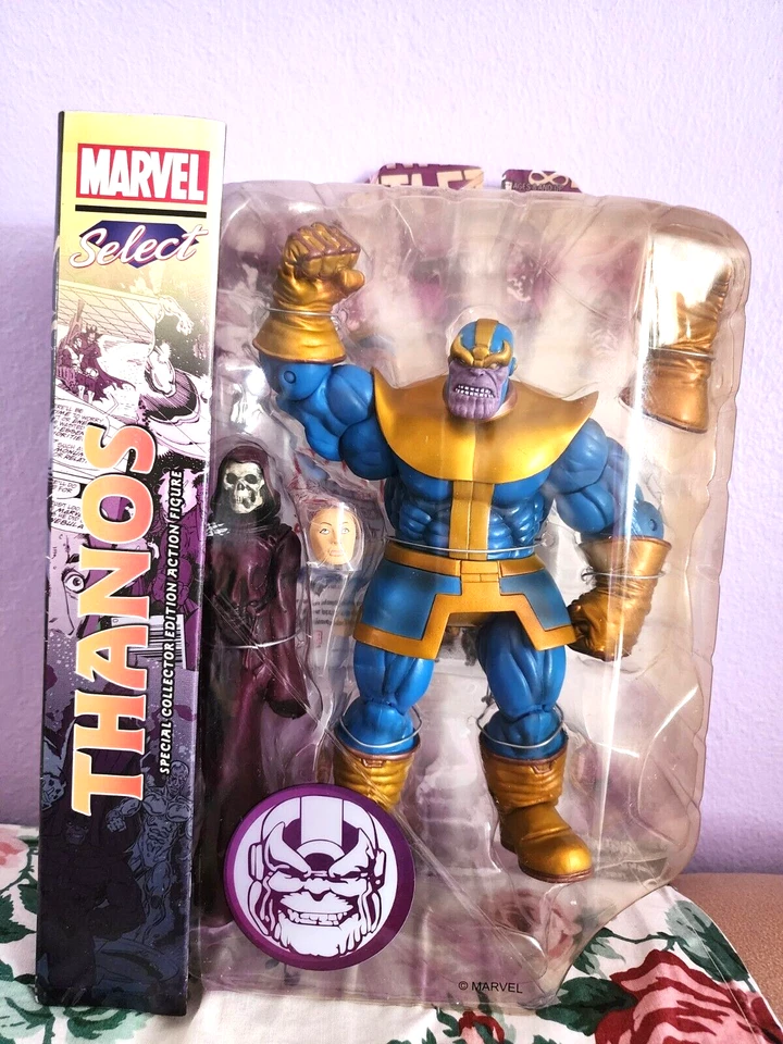 DIAMOND MARVEL SELECT THANOS & DEATH 8" ACTION FIGURE SET signed by Jim Starlin