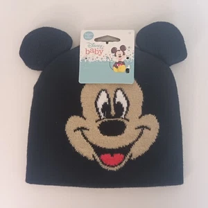 Disney Baby Mickey Mouse Beanie Winter Hat Head Warmer Black - Picture 1 of 2