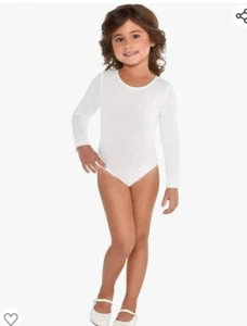 amscan 8402293 Plain White Long Sleeve Toddler Bodysuit - Picture 1 of 2