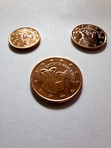 Lot 1, 2, 5 centimes d'euro Chypre 2020, UNC, neufs - Afbeelding 1 van 1