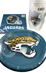 Platos de cena de papel Jaguars NFL profesional fútbol americano fiesta deportiva 9" + servilletas + tazas - Imagen 1 de 6