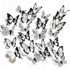 24 pcs/set Black/White 3D Butterfly Wall Stickers Wedding Decoration Home Decor