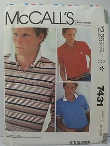 McCall's 7431 Men's Size M (38-40) Pullover Long Short Sleeve Top Shirt Cut 1981 - Picture 1 of 7