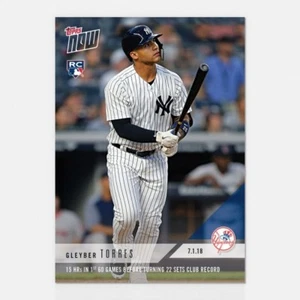 2018 TOPPS NOW #399 GLEYBER TORRES 15 HRS FIRST 60 GAMES BEFORE 22 CLUB RECORD - Picture 1 of 2
