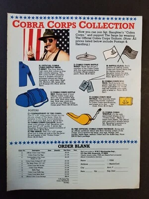 Sergeant Slaughter 1984 WWF Program Merchandise ad mail in COBRA CORP MAGGOT  - Image 1 of 2