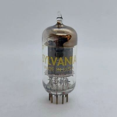 12AU7 SYLVANIA PIASTRA NERA TUBO VALVOLA NOS