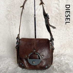 Bolso de hombro de cuero Diesel extremadamente raro, marrón, con logo así - Imagen 1 de 11