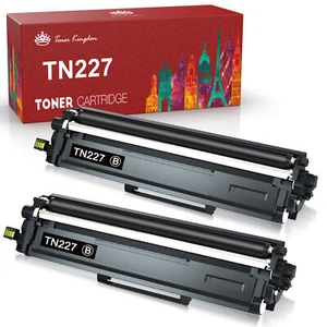 2 Black High Yield Toner for Brother TN227 TN227BK TN-227 MFC-L3770CDW NEW CHIP - Picture 1 of 7