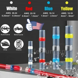 200PCS Solder Seal Sleeve Heat Shrink Butt Wire Connectors Terminals Waterproof - Picture 1 of 16