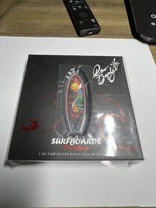 1 oz .999 Silver Coin 2023 Drew Brophy Surfboard Enforcer Sealed in Original - Picture 1 of 4