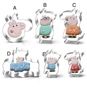 S/STE PEPPA PIG FAMILIA GALLETAS CORTADORAS DE ALIMENTOS FONDANT HERRAMIENTA DE DECORACIÓN - Imagen 1 de 3