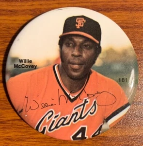 Vintage Willie McCovey San Francisco Giants Medium Size Button Free Shipping - Picture 1 of 2