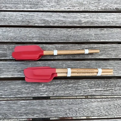 Williams Sonoma Silicone Mini FSC Wood Spatulas Set of 4 Red NWOT - Image 1 of 4
