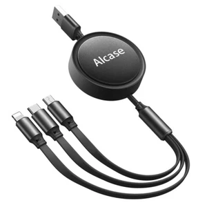 Retractable Multi Charging Cable 3 in 1 4ft Retracted USB C Cell Phone Charger - Picture 1 of 9