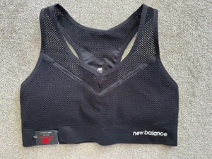 BNWT NEW BALANCE BLACK & GREY NON WIRED MEDIUM IMPACT SPORTS BRA SIZE 2XL 20/22! - Picture 1 of 5