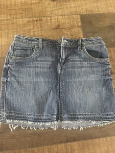 Levi Strauss Signature Girls Denim Skirt Size 14 Blue Jean Adj Waist Stretch - Picture 1 of 5