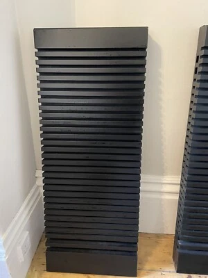 1 x Chic Designer CD Wall Mounted Storage Library In Black Wood - Image 1 of 4