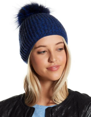 Gorro Portolano Genuino Teñido Piel de Zorro Pompón Cachemira Nuevo con Etiquetas $310 Foto 1 de 3