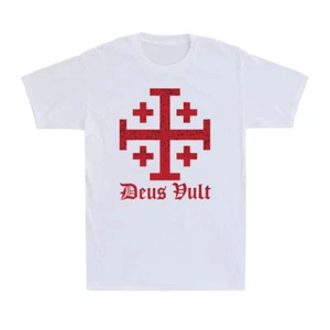 Camiseta Deus Vult Orden del Santo Sepulcro Jerusalén Cruz Vintage Para Hombre - Imagen 1 de 10