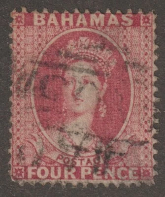 EDSROOM-18566 Bahamas 18a Used 1875 Deep Rose Queen Victoria CV$50 - Image 1 of 2