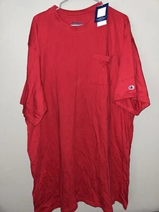CHAMPION MENS BIG AND TALL SHORT SLEEVE POCKET T SHIRT SIZE 4XLT NWT RED - Picture 1 of 3