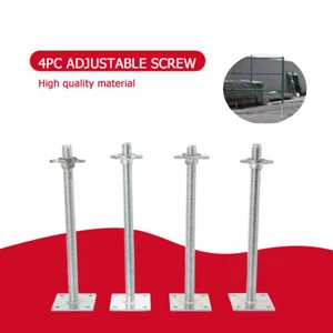 4 Piezas Gatos Niveladores Ajustables 18" Andamio Tornillo Sólido Gato con Placa Base - Imagen 1 de 12