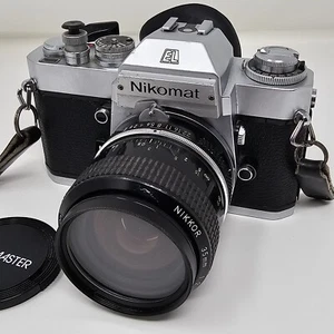 Nikon Nikomat EL Film Camera + Nikkor 35mm 1:2 Lens From Japan Vintage - Picture 1 of 19