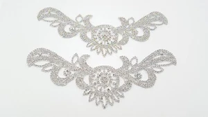 Wedding Rhinestone applique, Diamante Applique, Bridal-Party Dress Applique,sash - Picture 1 of 4