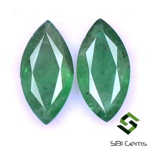 11.50x6 mm Certified Natural Emerald Marquise Cut Pair 3.32 CTS Loose Gemstones - Picture 1 of 5