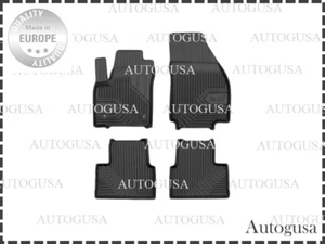 NEW LHD BLACK RUBBER FLOOR MATS LINERS ALL WEATHER FOR OPEL MERIVA B 2010-2017 - Picture 1 of 5
