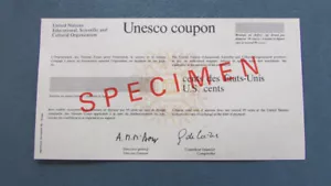 FRANCE UNESCO COUPON PAPER MONEY FRACTIONAL CURRENCY SPECIMEN 1950s RARE - Picture 1 of 2