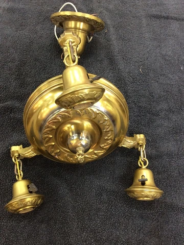 Antique Original Three Arm Pan Light Completely Restored Cover