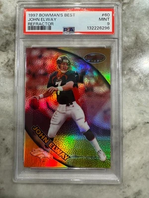 John Elway 1997 Bowman's Best Refractor #60 PSA 9 Mint Denver Broncos - Image 1 of 3