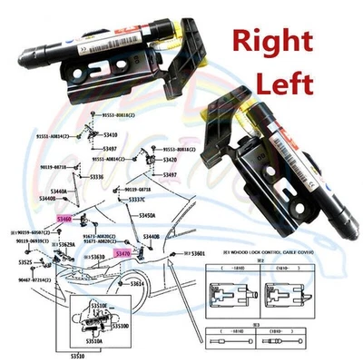 2PCS Left & Right Pop Up Hood Hinge Release Actuator For Lexus IS300 IS350 14-20 - Image 1 of 4