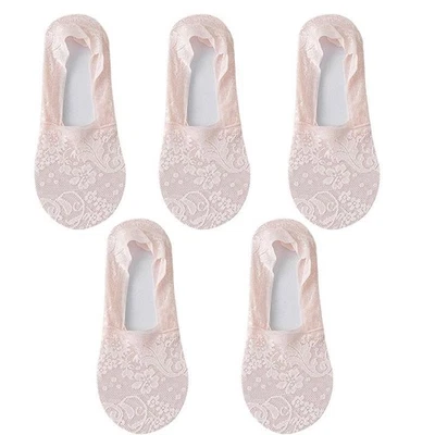 Носки женские лодочные носки летние дышащие силиконовые нескользящие тонкие Invi 5 пар/лот - Изображение 1 из 4