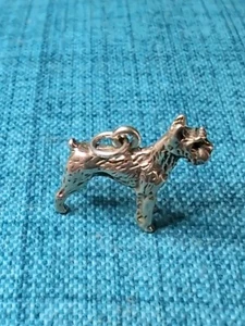 Sterling Silver 925 3D Adorable Schnauzer Charm for Bracelet - Picture 1 of 6