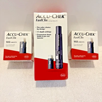 Lancetas Accu-Chek FastClix 2 cajas de 100 +2 - 204 en total - más dispositivo de punción Foto 1 de 4