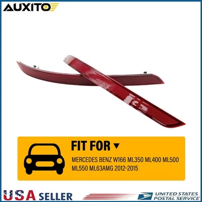 Juego de 2 piezas reflectores de parachoques trasero para Mercedes Benz W166 ML350 ML400 ML550 12-15 Foto 1 de 4