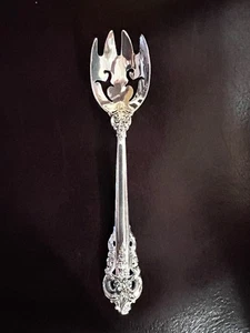 Rare Grande Baroque Wallace Sterling Silver Pierced Dessert Fork Spork 5 7/8” - Picture 1 of 7