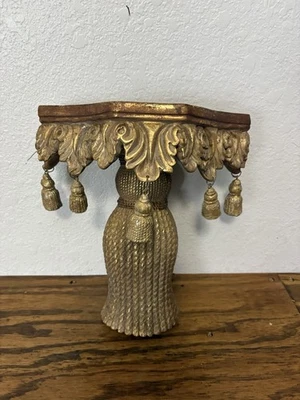Soporte de pared vintage dorado madera dorada estante ménsula florentino rococó LEER Foto 1 de 4