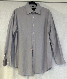 Barneys New York Blue/light pink Striped Size 16 Men's Dress Shirt - Picture 1 of 11